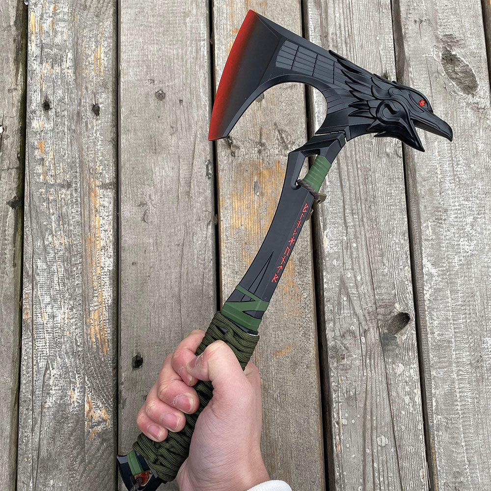 Full-Size New Raven Bite Axe Bloodhound Heirloom 100% Metal With Real Rope Wrapped Handle - Tophatter Daily Deals