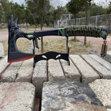 Full-Size New Raven Bite Axe Bloodhound Heirloom 100% Metal With Real Rope Wrapped Handle Black With Plastic Holder - Tophatter Daily Deals