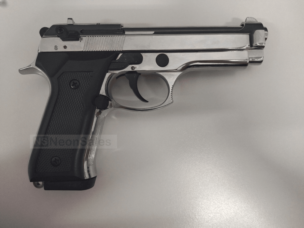 BLOW F92 BLANK GUN - SHINY CHROME - Tophatter's Army Deals BLANK GUNS - Tophatter Daily Deals