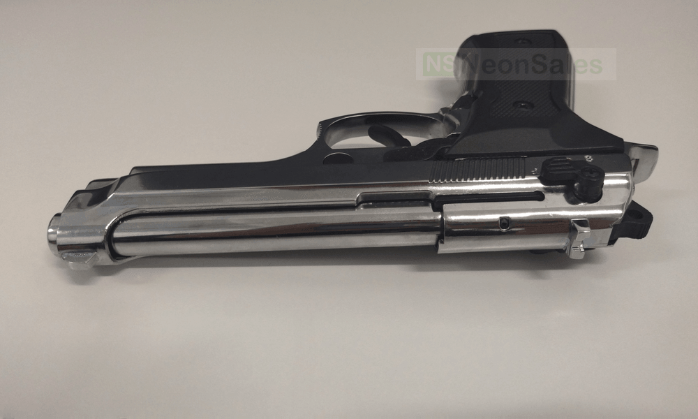 BLOW F92 BLANK GUN - SHINY CHROME - Tophatter's Army Deals BLANK GUNS - Tophatter Daily Deals