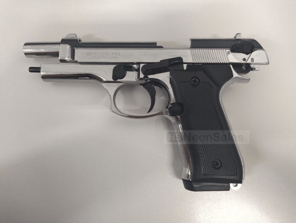 BLOW F92 BLANK GUN - SHINY CHROME - Tophatter's Army Deals BLANK GUNS - Tophatter Daily Deals