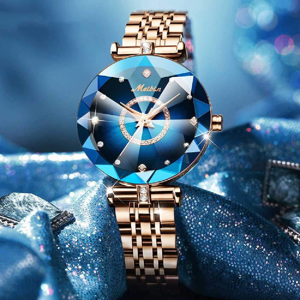 Blue Flower Diamond Watch RhineTime™ - Tophatter's Smashing Daily Deals | Shop Like a Billionaire