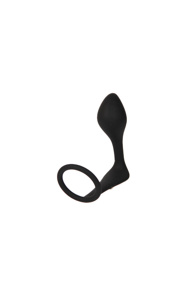 Electric Eel - Blue Line - Cock Ring With P-Spot Plug - Black Sex Toy - Tophatter Daily Deals