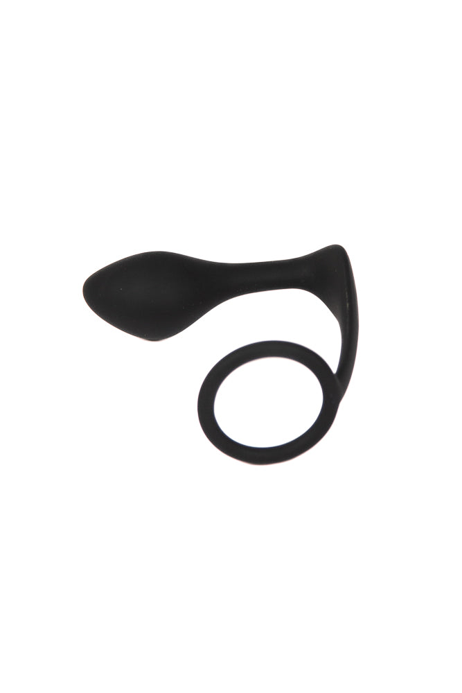 Electric Eel - Blue Line - Cock Ring With P-Spot Plug - Black Sex Toy - Tophatter Daily Deals