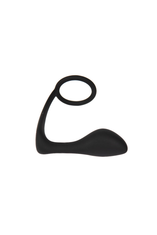 Electric Eel - Blue Line - Cock Ring With P-Spot Plug - Black Sex Toy - Tophatter Daily Deals