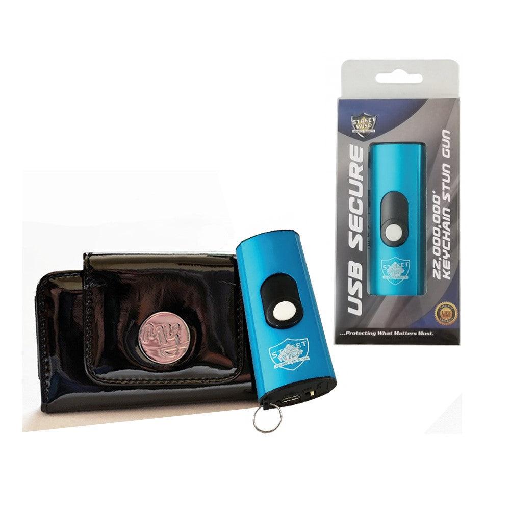 Streetwise Blue USB Secure Key-Chain Stun Gun Self Defense - Tophatter Daily Deals
