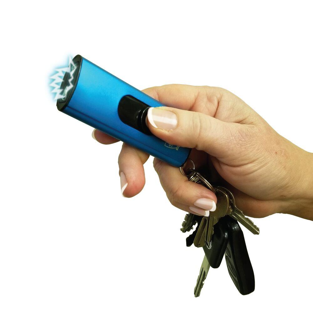 USB Blue Secure Stun Gun with Black Key-Chain Purse Wallet Self Defense - Tophatter Daily Deals