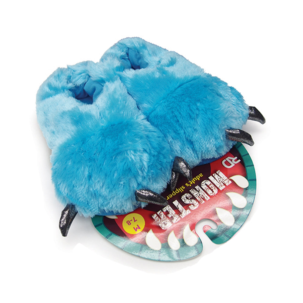 Adult Plush Monster Slippers Blue Large (9-10) Everything Else - Tophatter Daily Deals