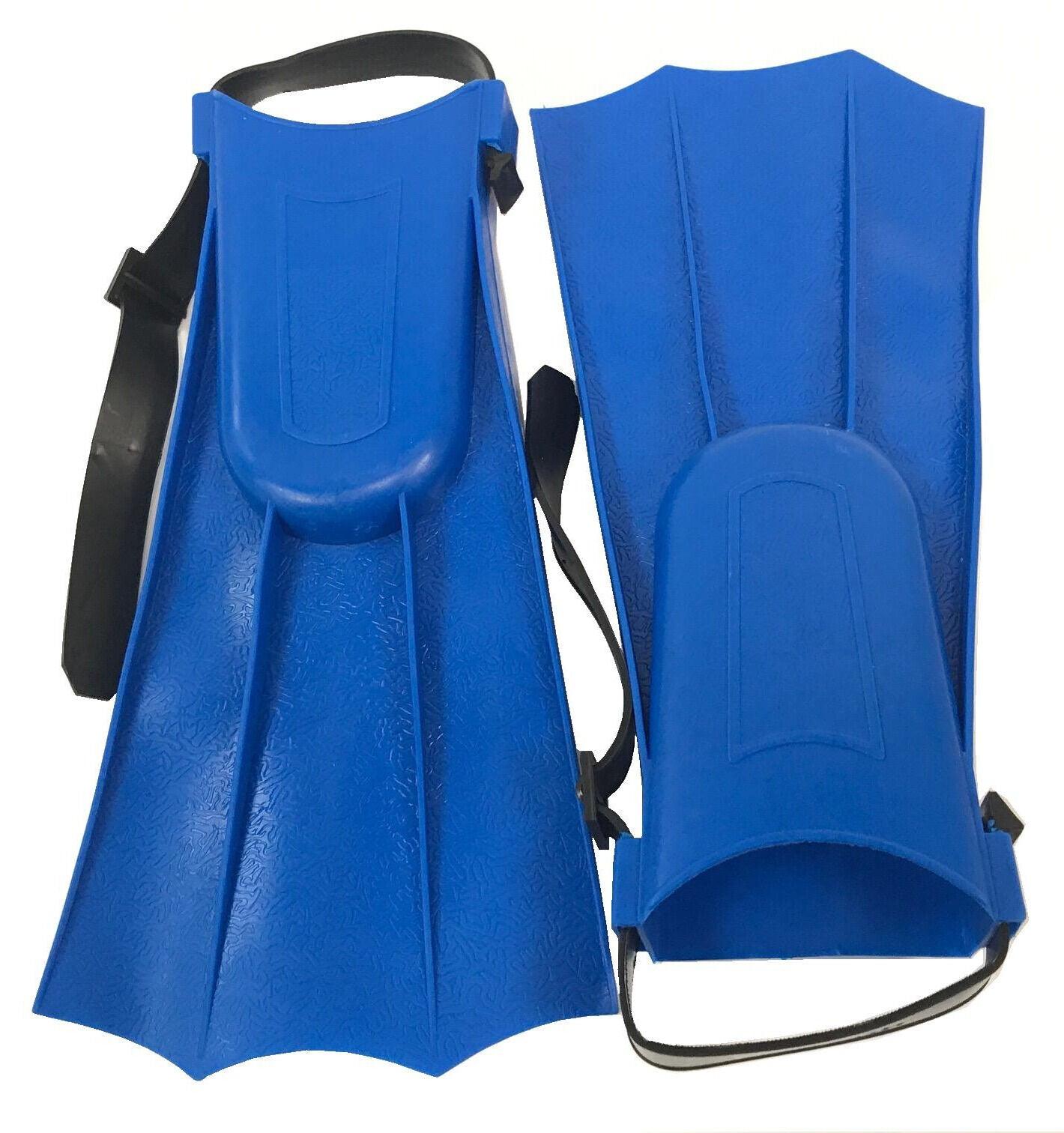 Short Fins for Swimming - Adjustable Buckles Open Heel Swim Flippers, Swimming Shoes Fins Freestyle Silicone Short Fins Swimming Training Blue Swimming - Tophatter Daily Deals