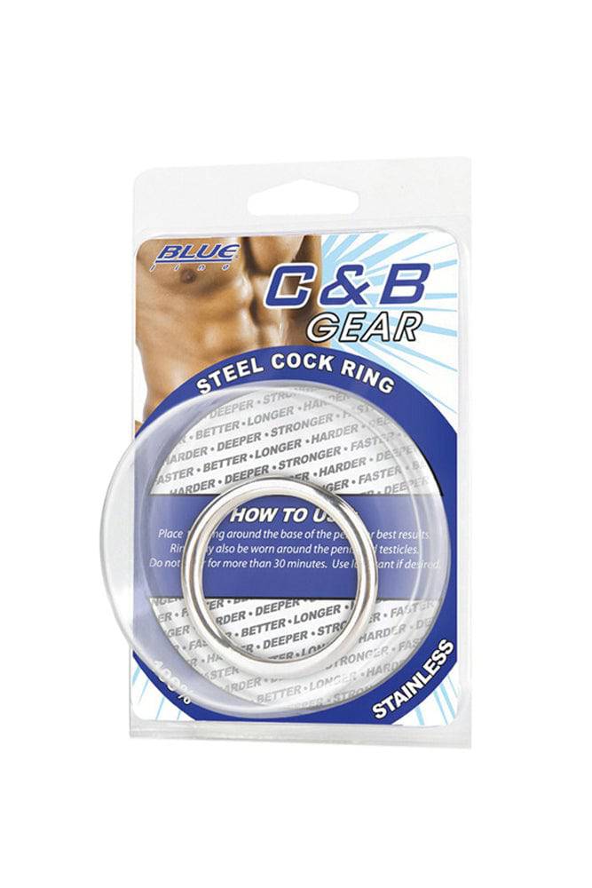 Electric Eel - Blue Line - Steel Cock Ring - Silver - Assorted Sizes Sex Toy - Tophatter Daily Deals