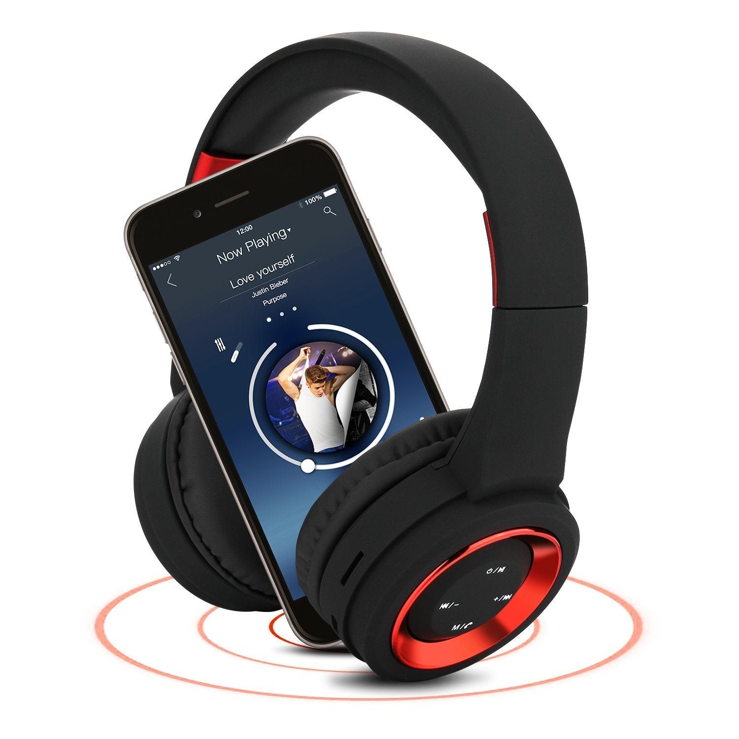 Bluetooth Headset Wireless Hi-Fi Stereo Foldable Headphones Over-Ear Headphones - Tophatter Daily Deals
