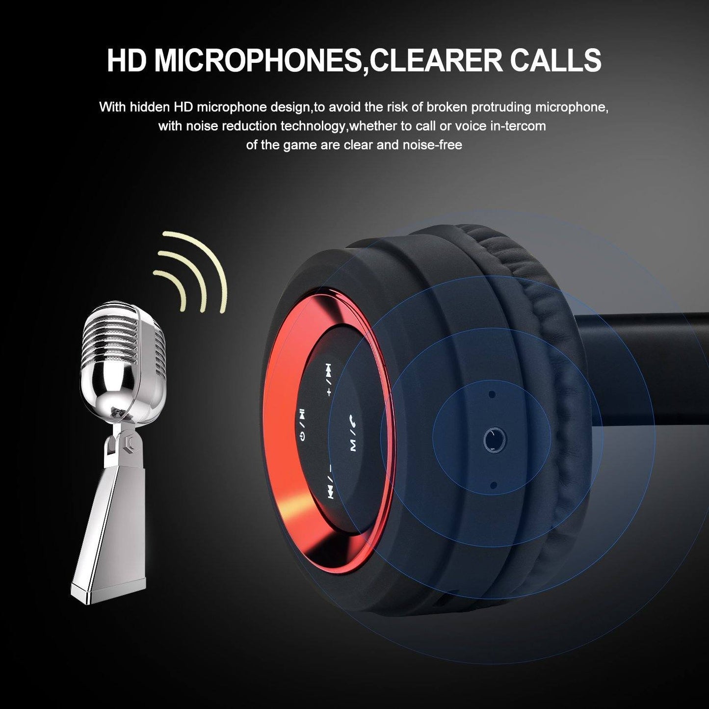 Bluetooth Headset Wireless Hi-Fi Stereo Foldable Headphones Over-Ear Headphones - Tophatter Daily Deals