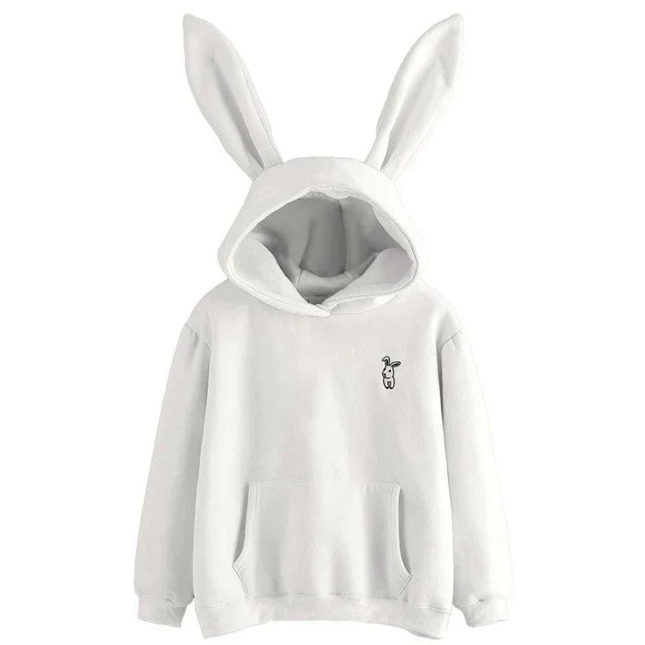 Oversized Cozy Women’s Rabbit Ear Hoodie - Fleece, Casual White - Tophatter Daily Deals