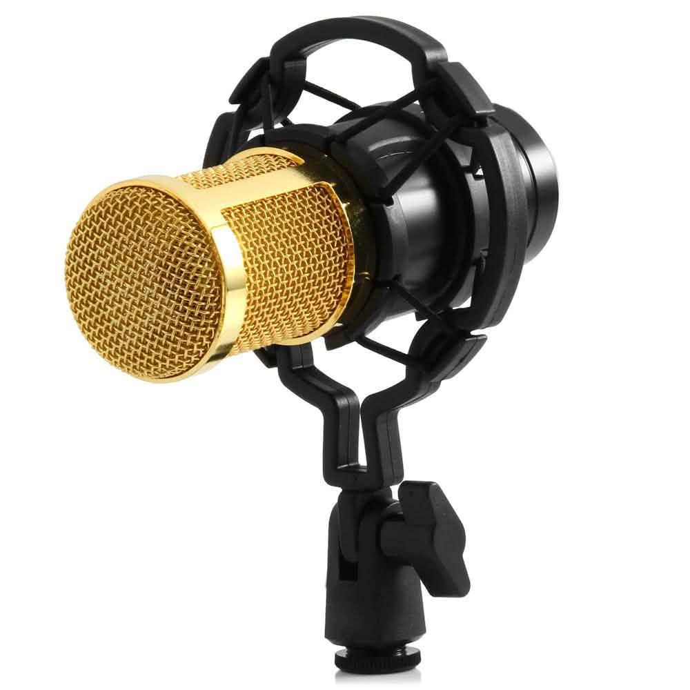 BM-800 Condenser Sound Recording Microphone with Shock Mount for Radio Braodcasting Black Audio Accessories - Tophatter Daily Deals