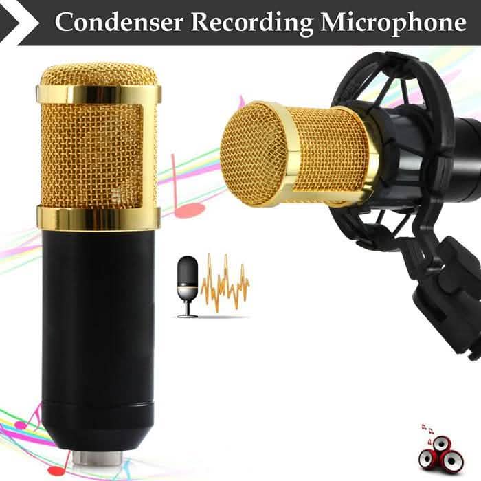 BM-800 Condenser Sound Recording Microphone with Shock Mount for Radio Braodcasting Audio Accessories - Tophatter Daily Deals
