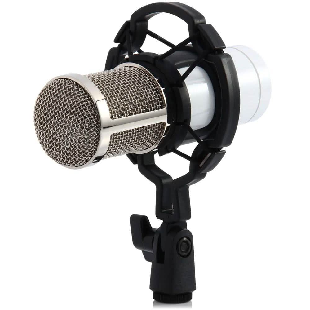 BM-800 Condenser Sound Recording Microphone with Shock Mount for Radio Braodcasting White Audio Accessories - Tophatter Daily Deals