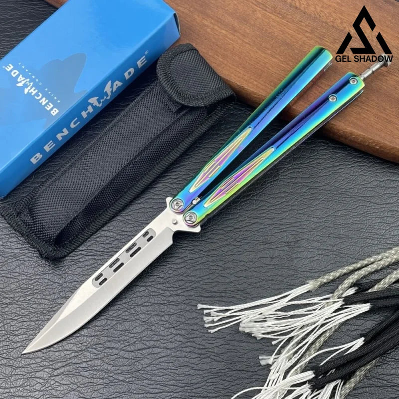 BM Butterfly Swinging Sharpe Knife-GS04 Rainbow Pocket Knives - Tophatter Daily Deals