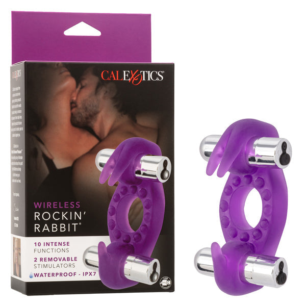 Rockin Rabbit Wireless Vibrating Cock Ring – Soft Stretchy Enhancer with Removable 3-Speed Bullets > Cock Ring > Vibrating - Tophatter Daily Deals