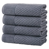 Cotton Diamond Waffle Weave Bath Towel Set - Grayson Collection Bath Towel (Pack of 4) Chambray Blue Bath - Tophatter Daily Deals