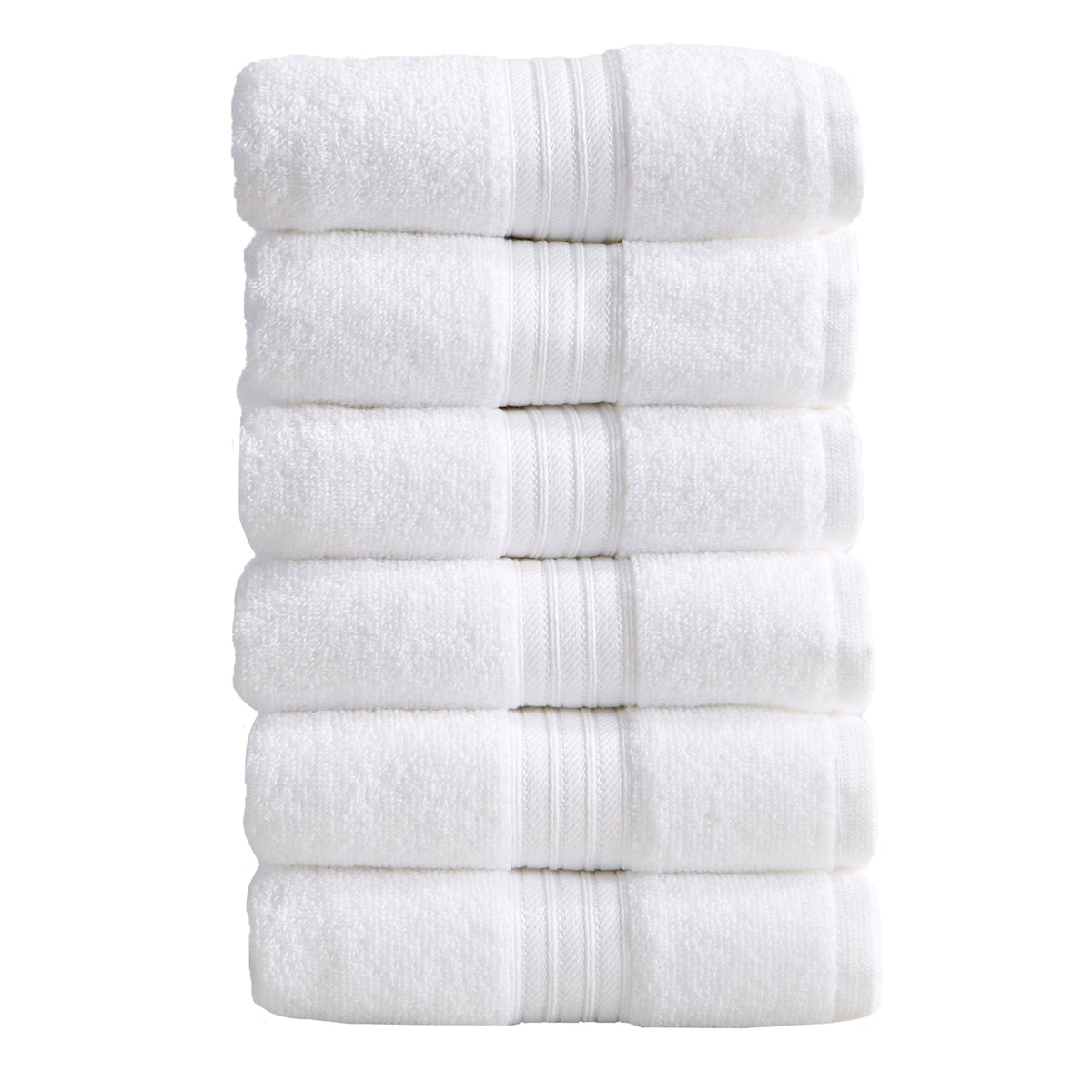 Cotton Terry Bath Towel Set - Cooper Collection Hand Towel (Pack of 6) White Bath - Tophatter Daily Deals