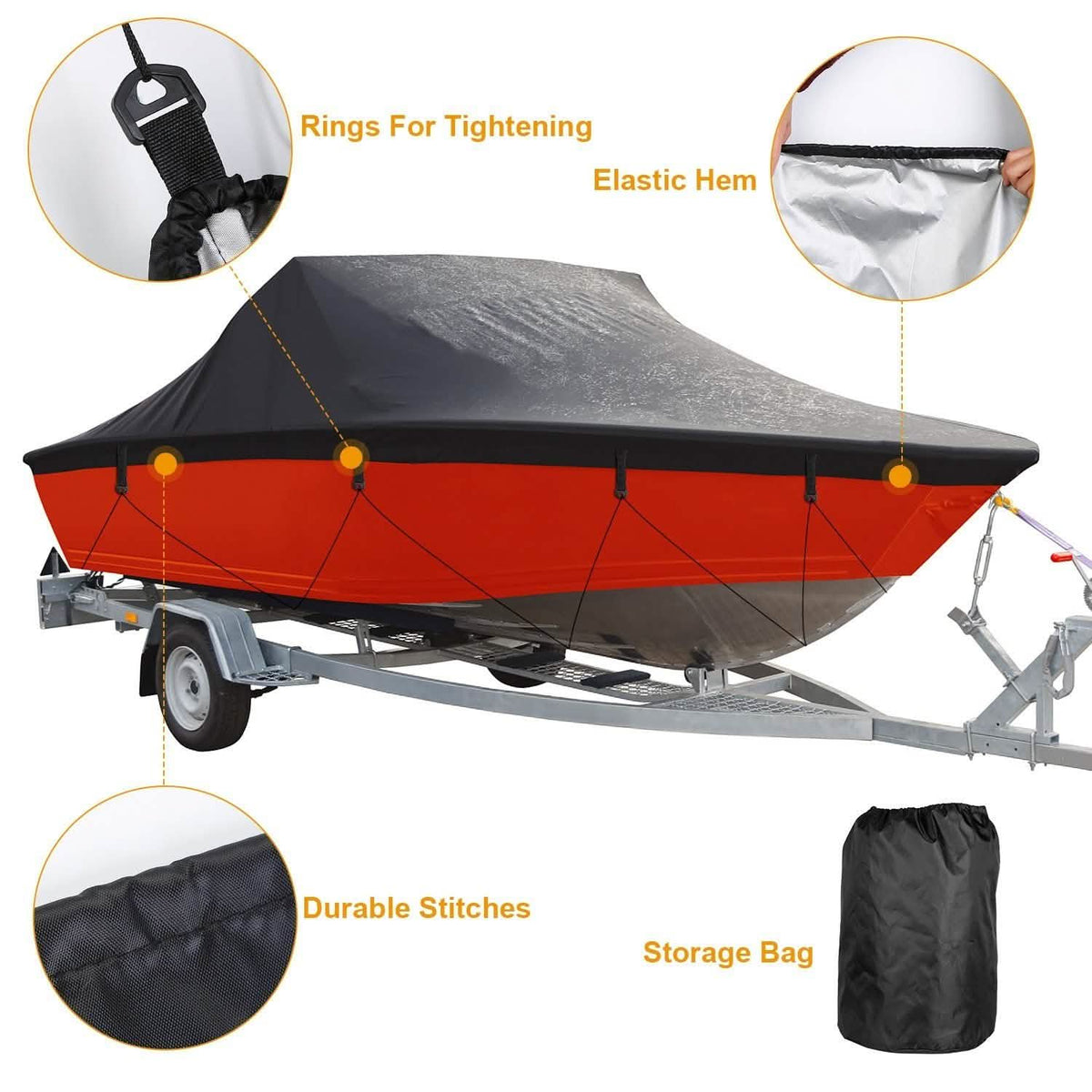 Boat Cover 210D Waterproof Dustproof Trailerable Boat Protector Everything Else - Tophatter Daily Deals