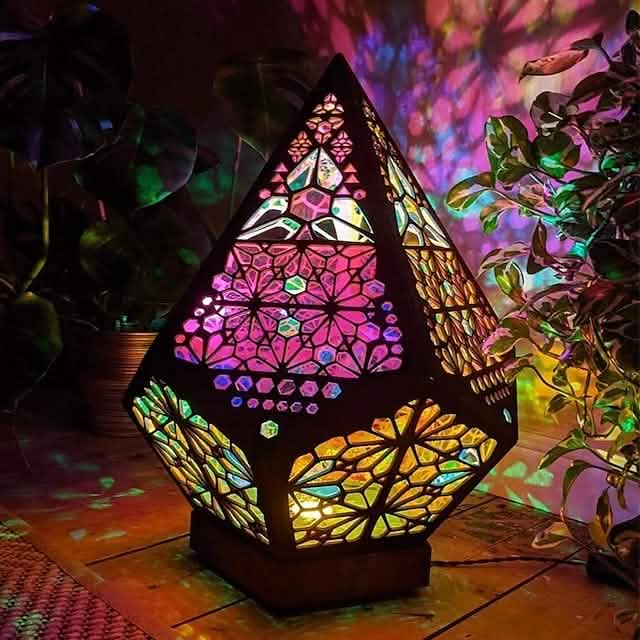 Bohemian Diamond Pole Star Projector Night Light Indoor Lighting - Tophatter Daily Deals
