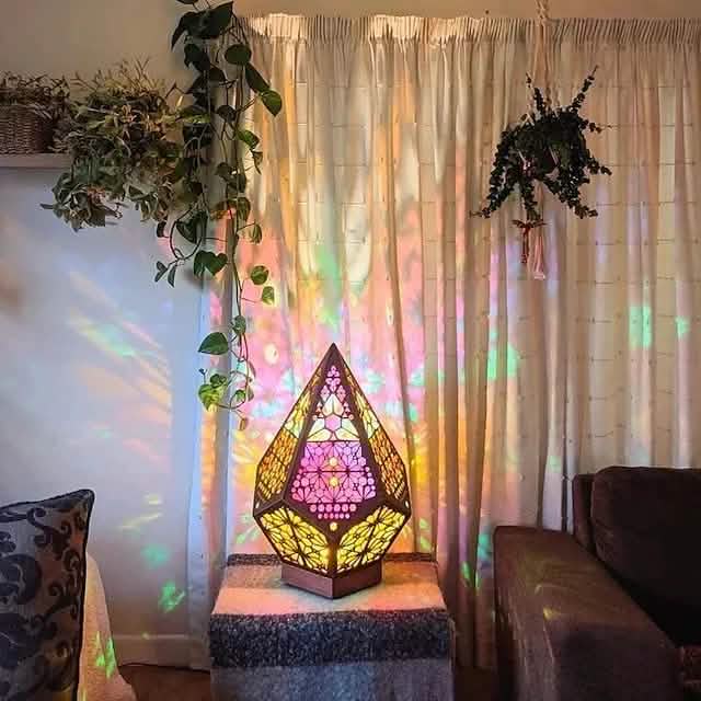 Bohemian Diamond Pole Star Projector Night Light Indoor Lighting - Tophatter Daily Deals