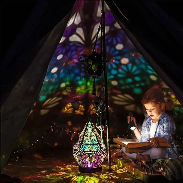 Bohemian Diamond Pole Star Projector Night Light Indoor Lighting - Tophatter Daily Deals
