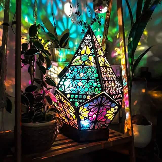 Bohemian Diamond Pole Star Projector Night Light Indoor Lighting - Tophatter Daily Deals