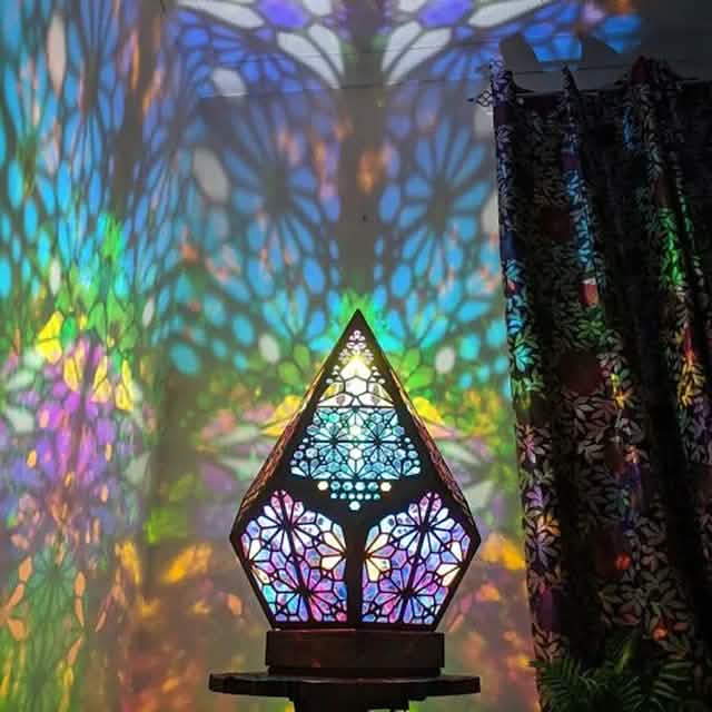 Bohemian Diamond Pole Star Projector Night Light Indoor Lighting - Tophatter Daily Deals
