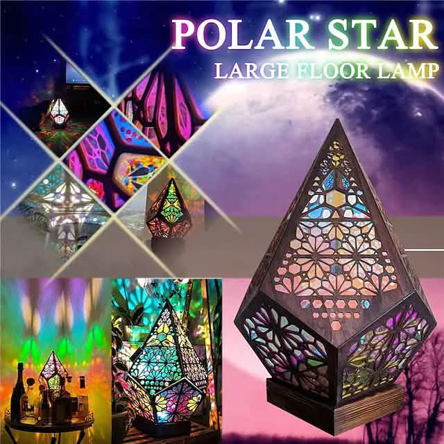 Bohemian Diamond Pole Star Projector Night Light Indoor Lighting - Tophatter Daily Deals