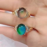 Boho Style Color Changing Mood Stone Cuff Rings Rings - Tophatter Daily Deals