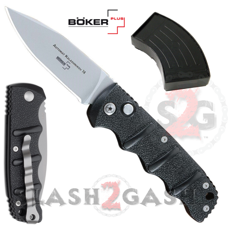 Boker Kalashnikov Automatic Knife w/ Bead Blast - Drop Point Knife-Auto - Tophatter Daily Deals