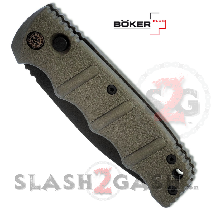 Boker Kalashnikov Automatic Knife Gun Metal Grey - Drop Serrated Knife-Auto - Tophatter Daily Deals