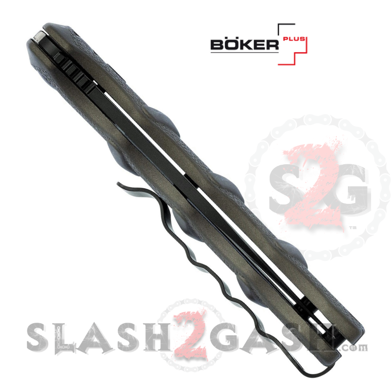 Boker Kalashnikov Automatic Knife Gun Metal Grey - Drop Serrated Knife-Auto - Tophatter Daily Deals
