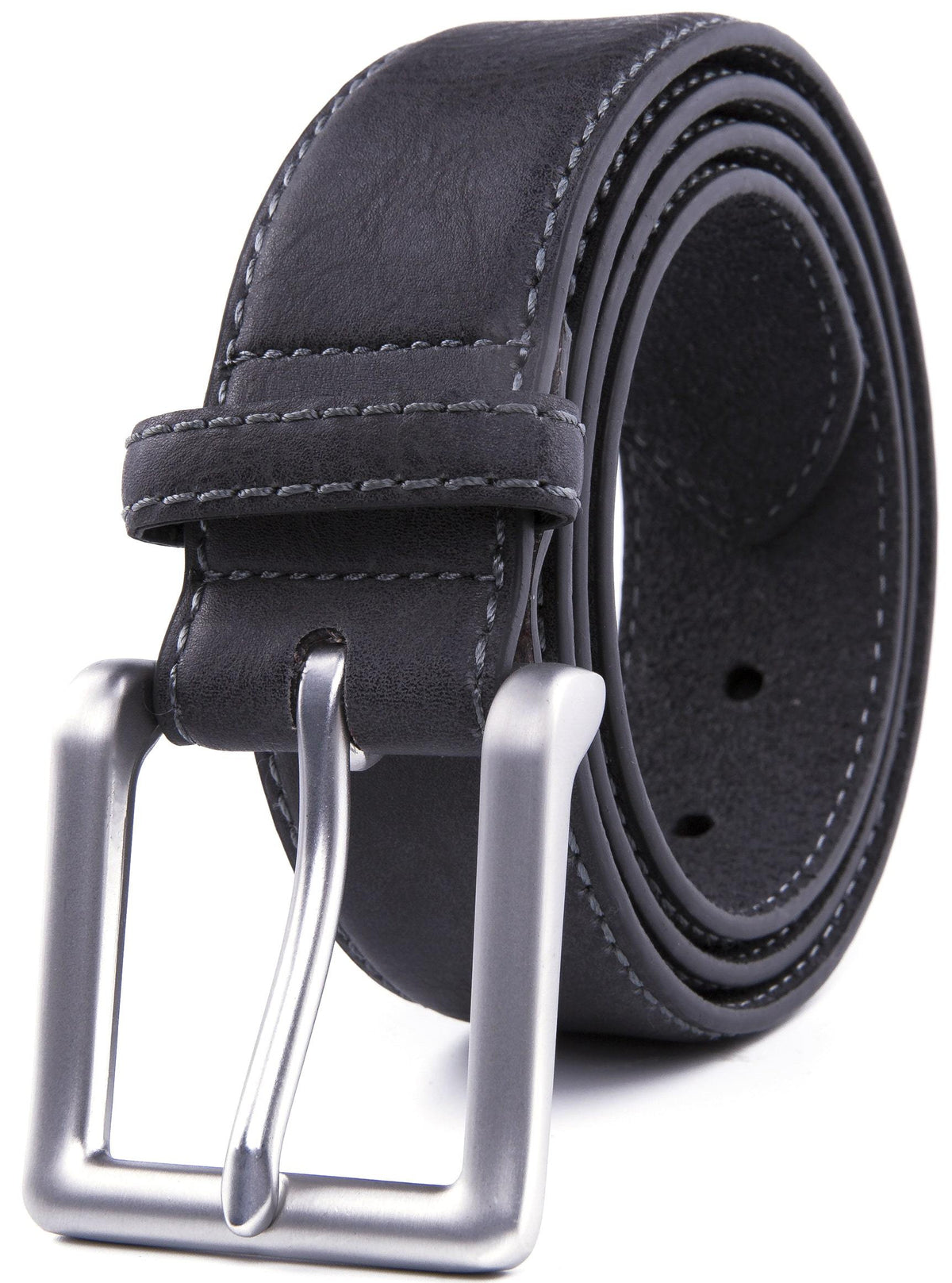 Bonded Leather Belt for Men – Nickel Buckle, 1.4" Strap Belts & Ties - Tophatter Daily Deals