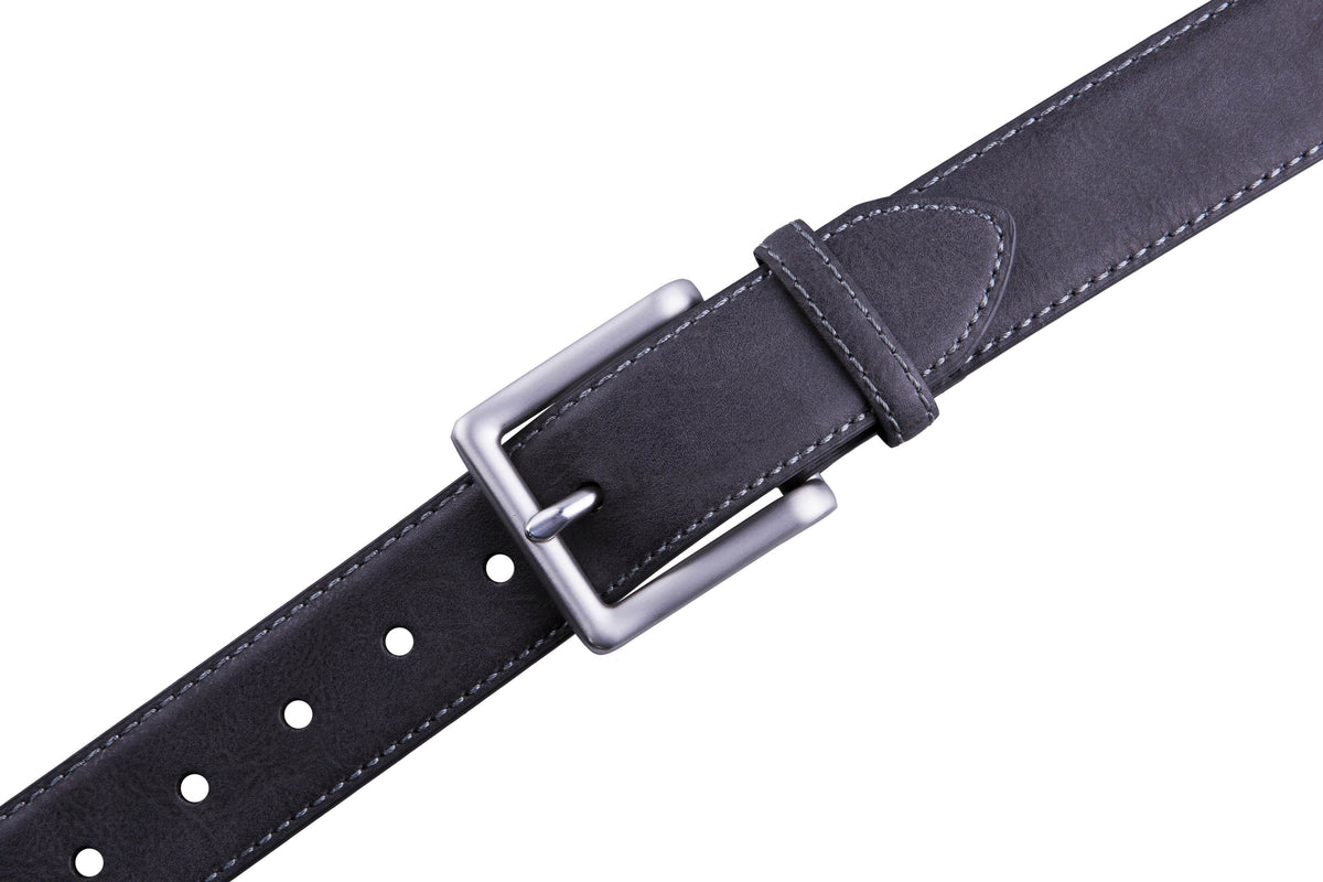 Bonded Leather Belt for Men – Nickel Buckle, 1.4" Strap Belts & Ties - Tophatter Daily Deals