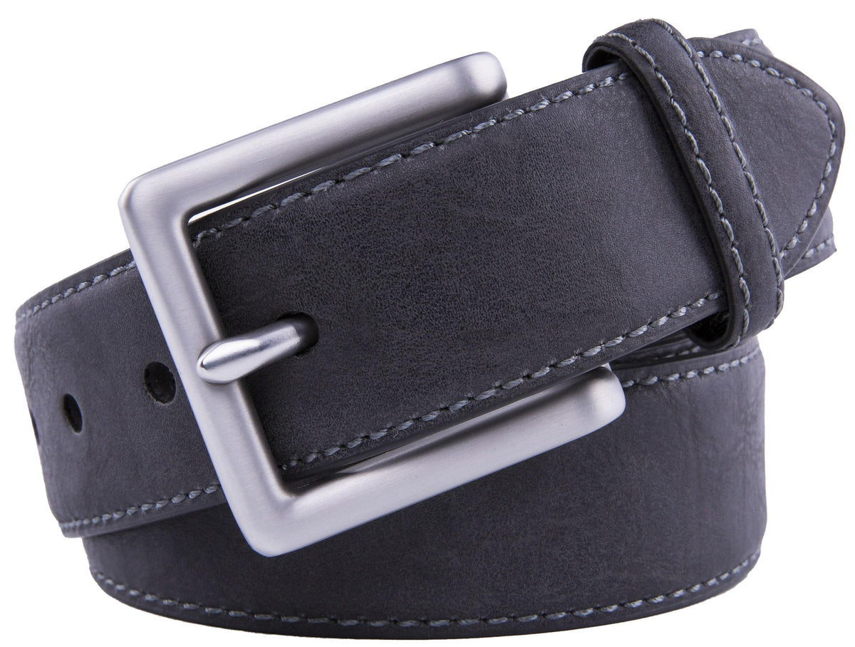 Bonded Leather Belt for Men – Nickel Buckle, 1.4" Strap Belts & Ties - Tophatter Daily Deals