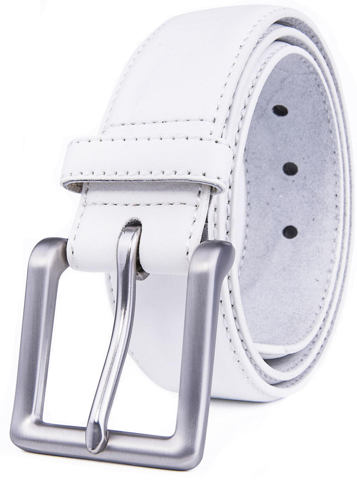 Bonded Leather Belt for Men – Nickel Buckle, 1.4" Strap Belts & Ties - Tophatter Daily Deals
