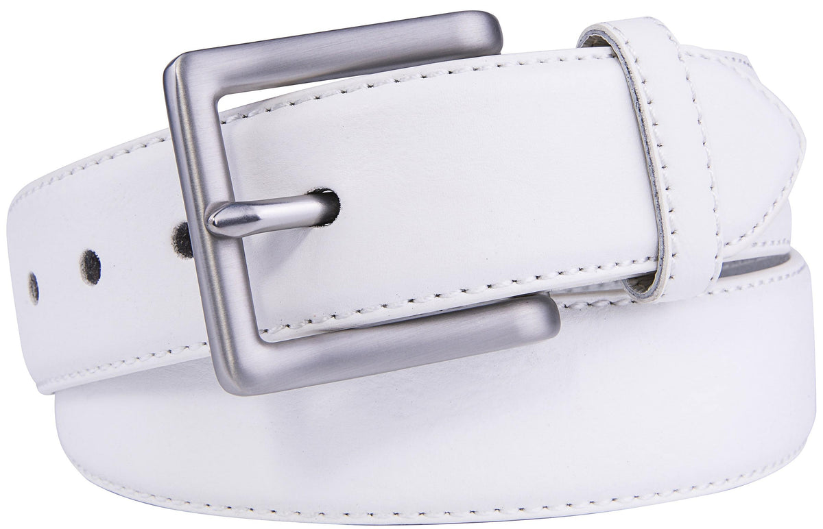 Bonded Leather Belt for Men – Nickel Buckle, 1.4" Strap Belts & Ties - Tophatter Daily Deals