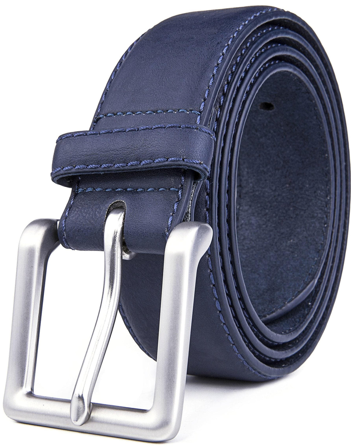 Bonded Leather Belt for Men – Nickel Buckle, 1.4" Strap Belts & Ties - Tophatter Daily Deals
