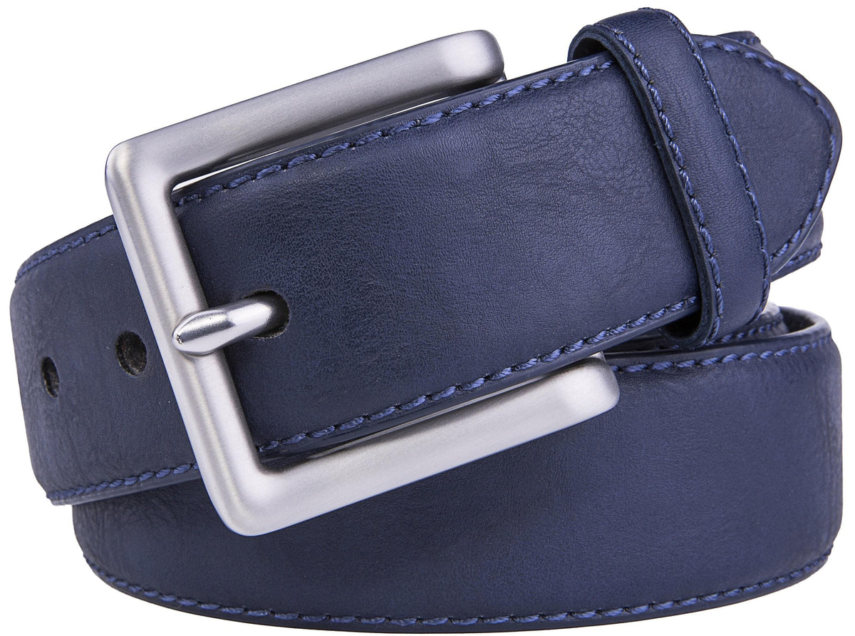 Bonded Leather Belt for Men – Nickel Buckle, 1.4" Strap Belts & Ties - Tophatter Daily Deals