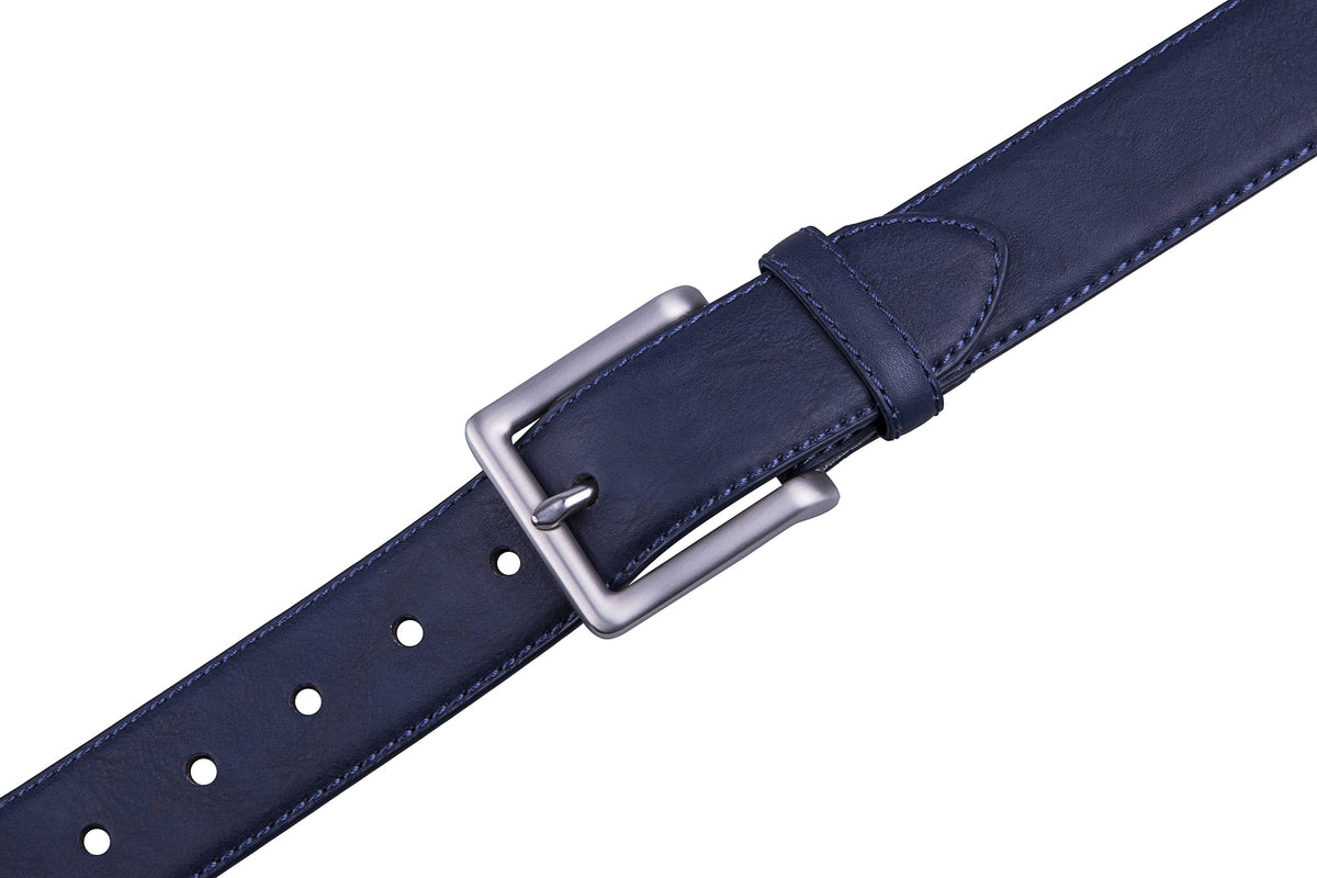 Bonded Leather Belt for Men – Nickel Buckle, 1.4" Strap Belts & Ties - Tophatter Daily Deals