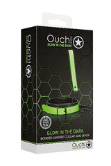 Ouch by Shots Toys - Glow - Bonded Leather Collar and Leash - Glow in the Dark BDSM - Tophatter Daily Deals