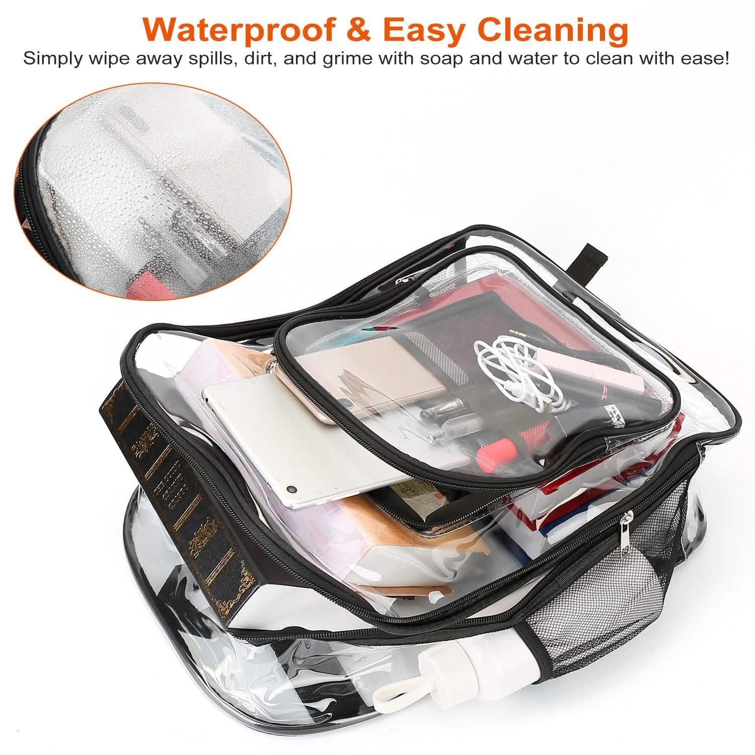 Book Bag Waterproof PVC Clear Backpack 5.3Gal with Reinforced Strap Handbags & Wallets - Tophatter Daily Deals
