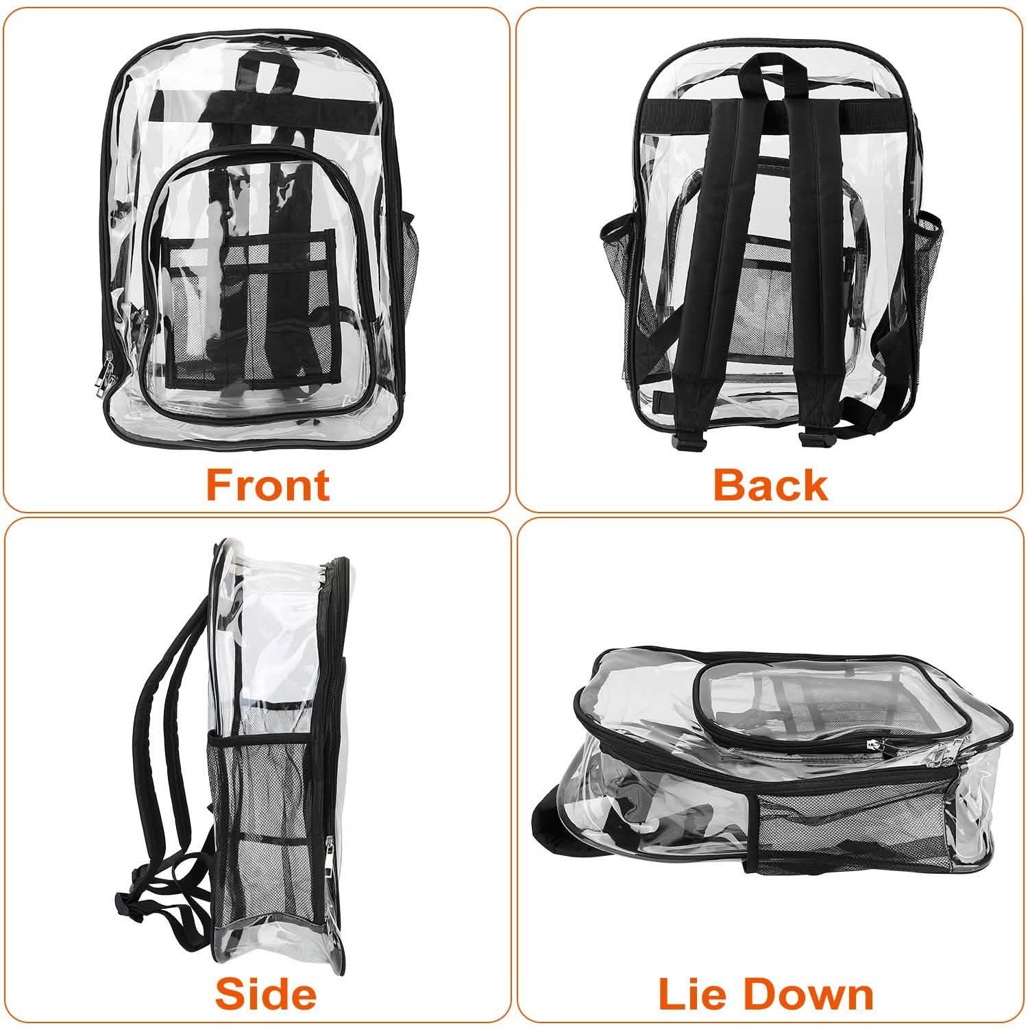 Book Bag Waterproof PVC Clear Backpack 5.3Gal with Reinforced Strap Handbags & Wallets - Tophatter Daily Deals