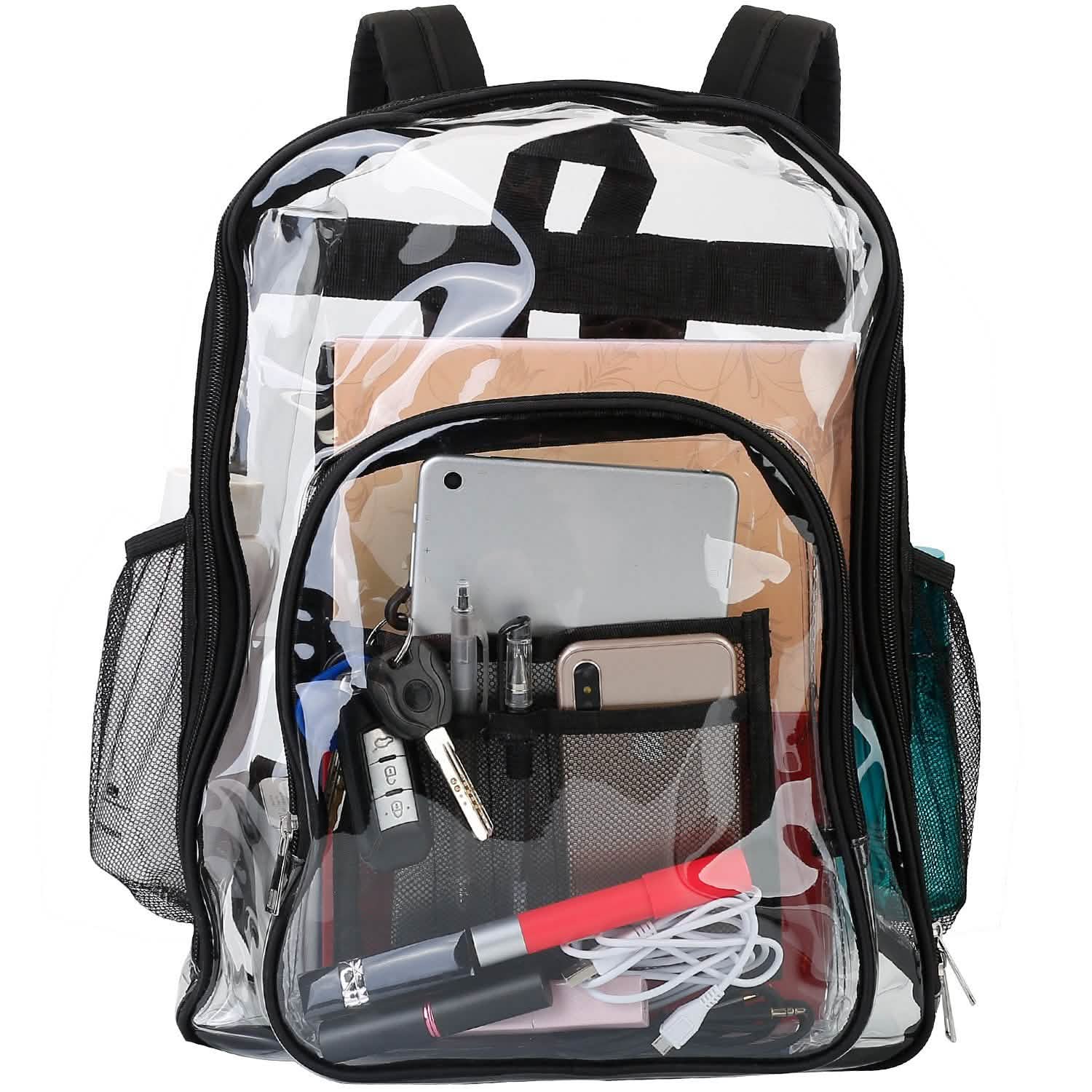 Book Bag Waterproof PVC Clear Backpack 5.3Gal with Reinforced Strap Handbags & Wallets - Tophatter Daily Deals
