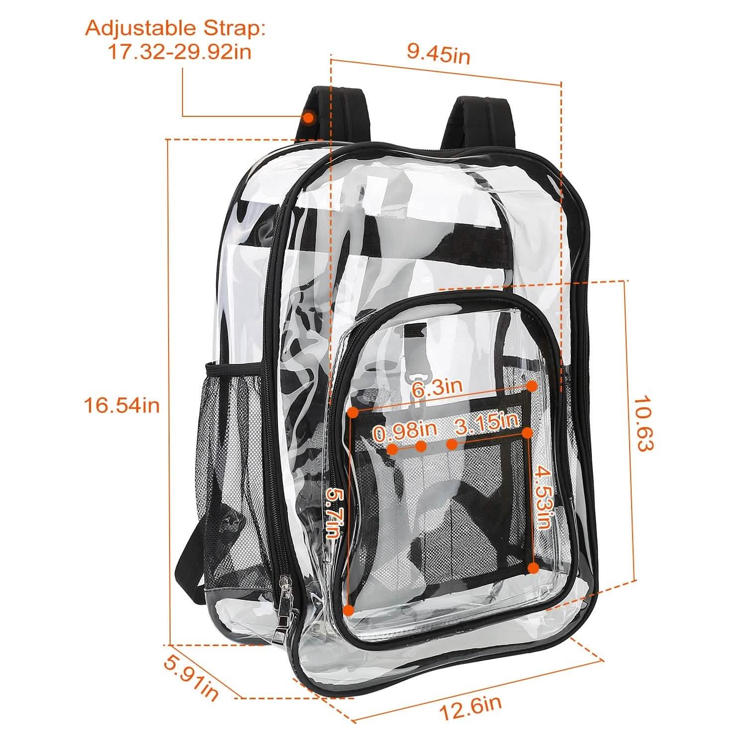 Book Bag Waterproof PVC Clear Backpack 5.3Gal with Reinforced Strap Handbags & Wallets - Tophatter Daily Deals