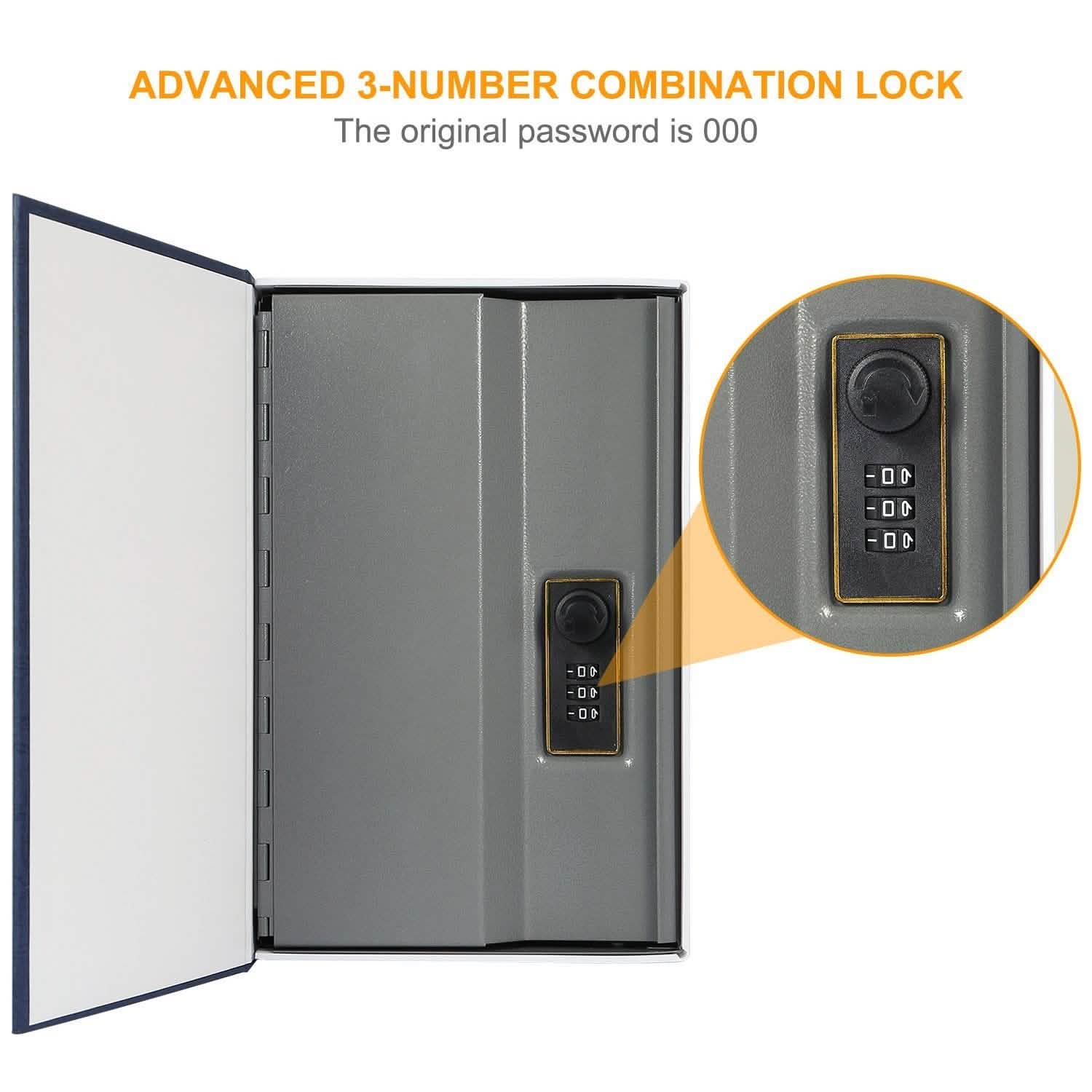 Book Safe with 3-Digit Combination Lock Storage Box Storage & Organization - Tophatter Daily Deals