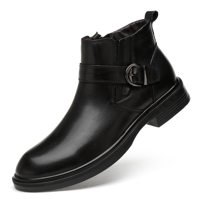 Winter Boots Plus Hair Men Boots Black Glossy Boots - Tophatter Daily Deals
